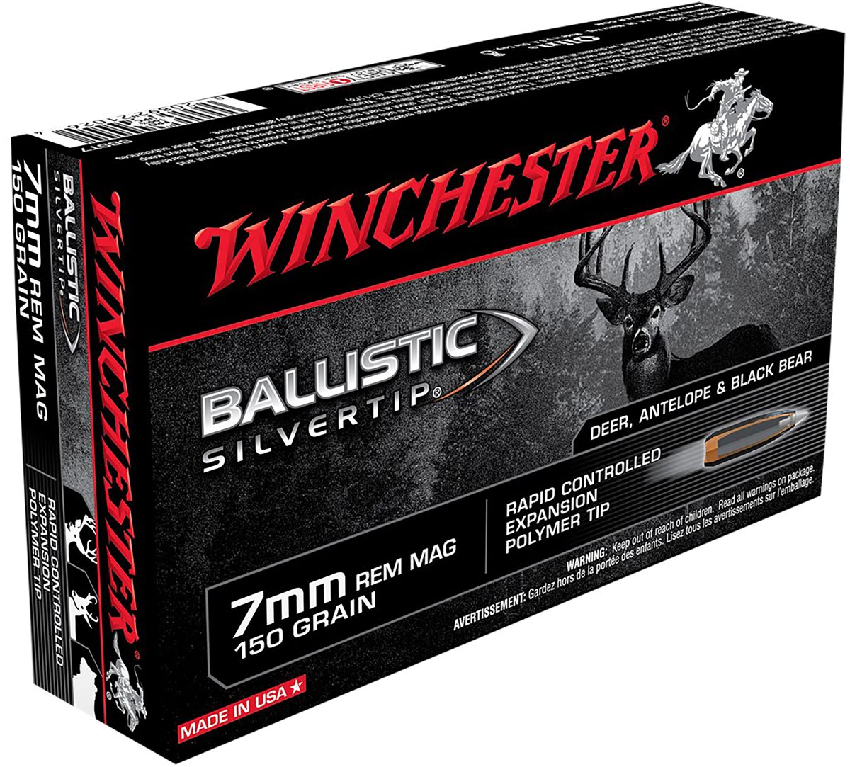 Winchester Ammunition Ammo SBST7 Ballistic Silvertip 7mmRemMag 150gr Rapid