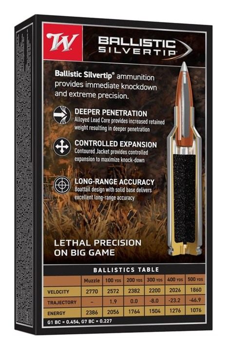 Winchester Ammunition Ammo SBST708 Ballistic Silvertip 7mm-08 Rem 140gr Rap view 2