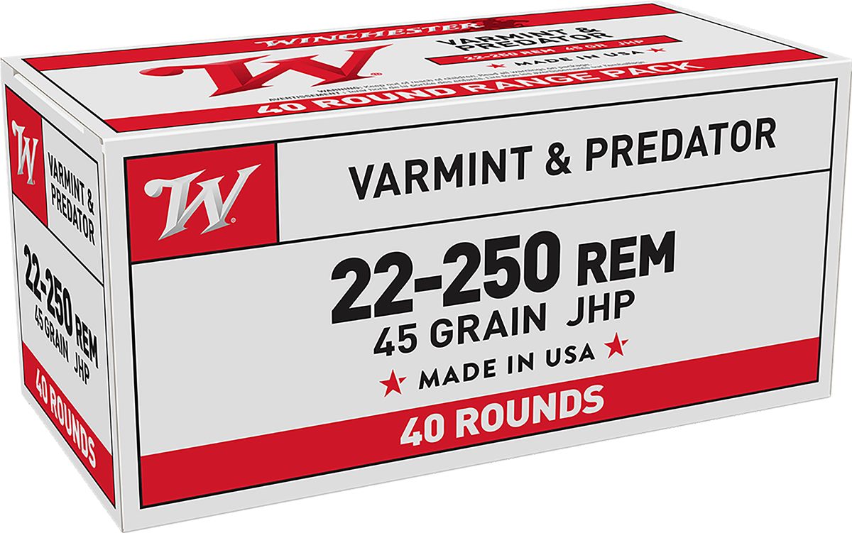 Winchester Ammunition Ammo USA222502 22-250 Rem 45gr Jacketed Hollow Point