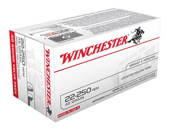 Winchester Ammunition Ammo USA222502 22-250 Rem 45gr Jacketed Hollow Point view 2
