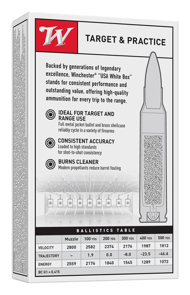 Winchester Ammunition Ammo USA3081 308 147gr Full Metal Jacket 20 Per Box/1 view 2