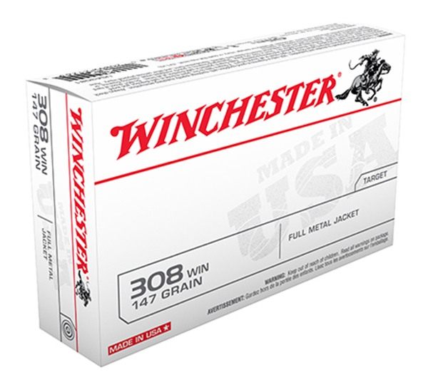 Winchester Ammunition Ammo USA3081 308 147gr Full Metal Jacket 20 Per Box/1 view 3