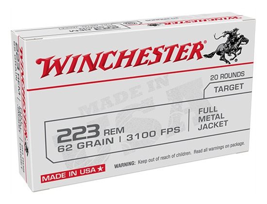 Winchester Ammunition Ammo W223FMJ62 USA 223 Rem 62gr Full Metal Jacket 20