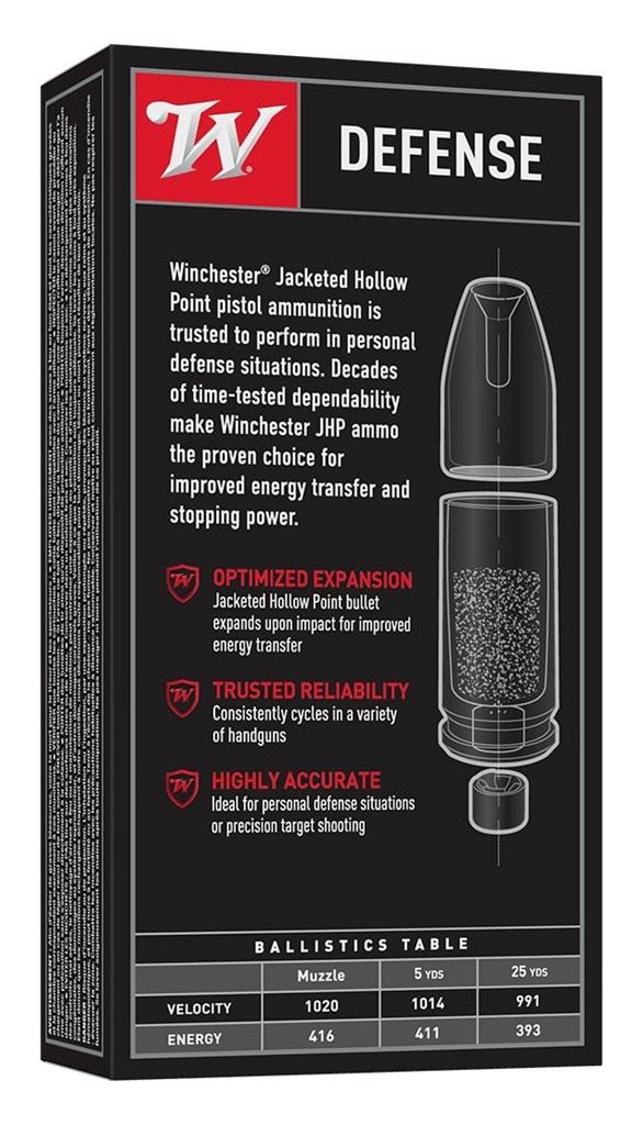 Winchester Ammo USA40JHP 40S W 180gr Jacketed Hollow Point 50 Per Box/10 Ca view 2
