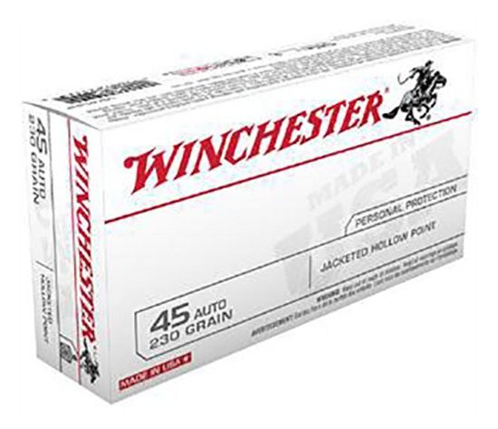 Winchester Ammunition Ammo USA45JHP 45ACP 230gr Jacketed Hollow Point 50 Pe view 3