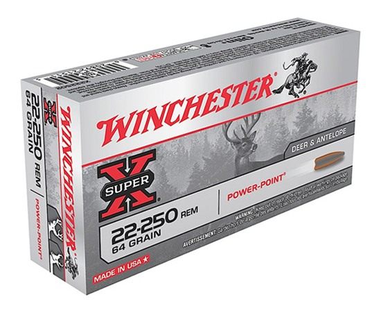 Winchester Ammunition Power Point Rifle .22-250 Rem 64 gr. PSP 3500 fps 20/ view 2