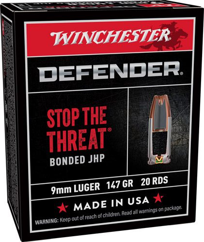 Winchester Ammunition Ammo S9MMPDB1 Defender 9mmLuger 147gr Bonded Jacket H view 3
