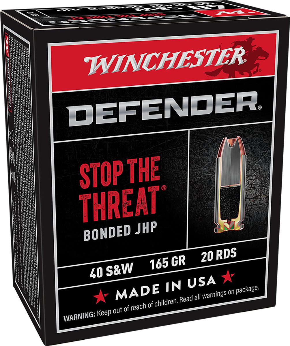 Winchester Ammunition Ammo S40SWPDB Defender 40S W 165gr Bonded Jacket Holl