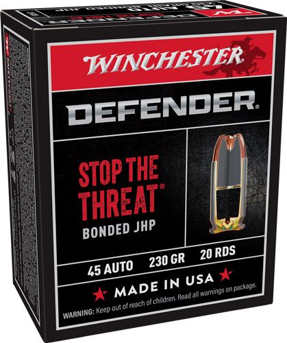Winchester Ammo S45PDB Defender 45ACP 230gr Bonded Jacket Hollow Point 20 P view 3