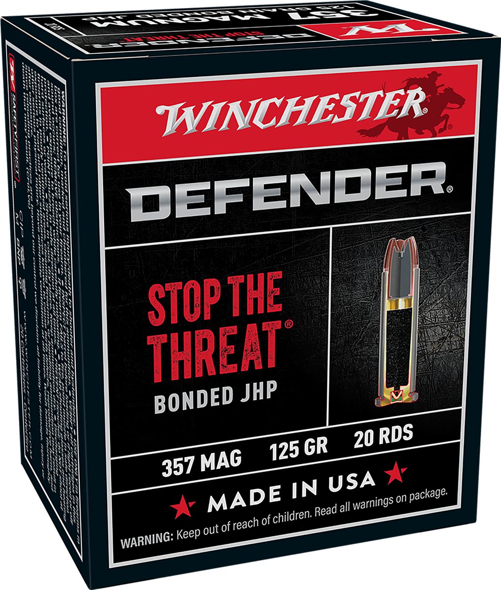 Winchester Ammunition Ammo S357MPDB Defender 357 Mag 125gr Bonded Jacket Ho