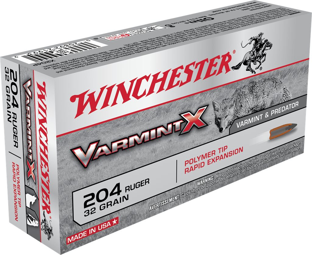 Winchester Ammunition Ammo X204P Varmint X 204 Ruger 32gr Polymer Tip Rapid