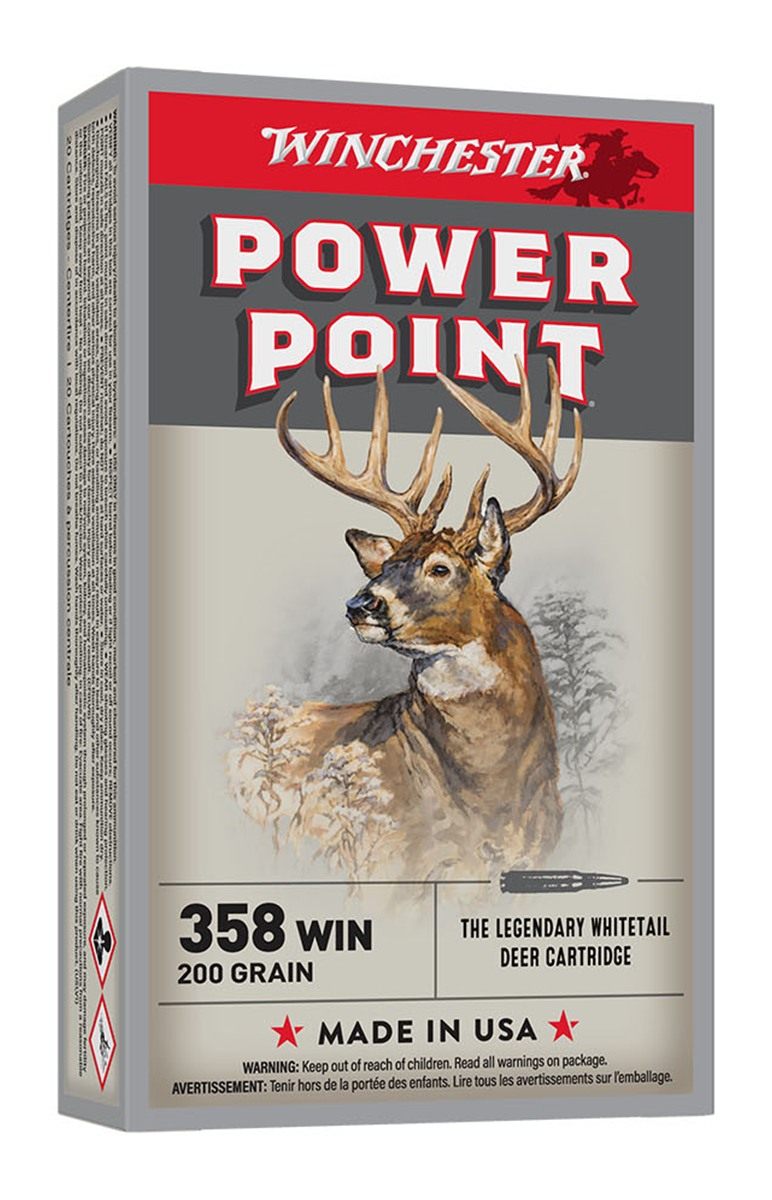 Winchester Ammunition Power Point Rifle .358 200gr JSP 2490 fps 20/ct view 2