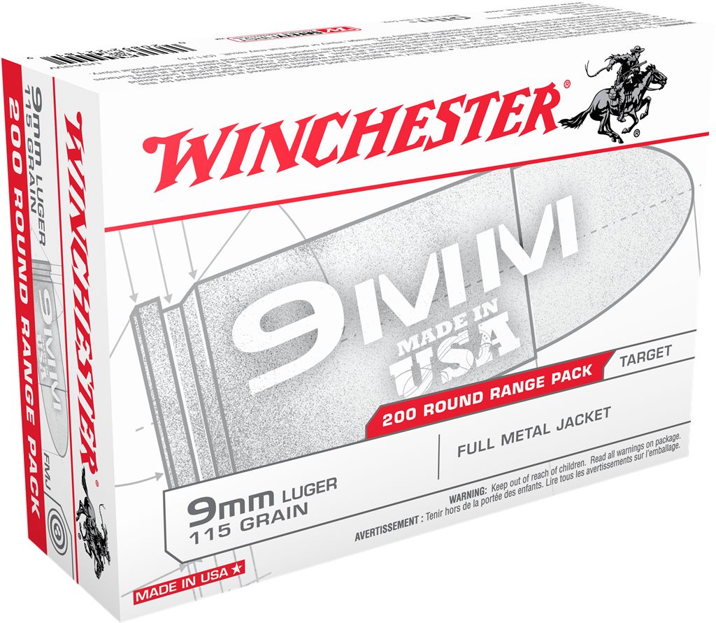 Winchester Ammunition Ammo USA9W 9mmLuger 115gr Full Metal Jacket 200 Per B view 2
