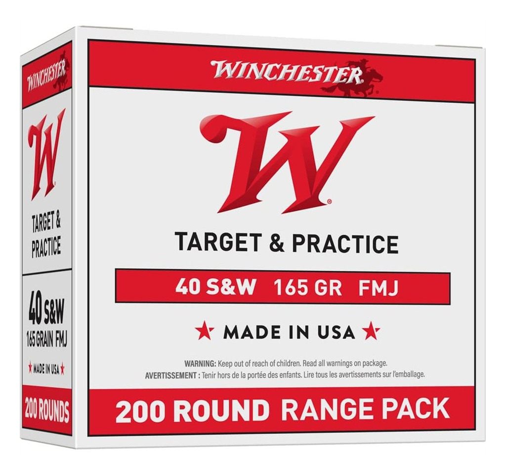 Winchester Ammunition Ammo USA40W Range Pack 40S W 165gr Full Metal Jacket