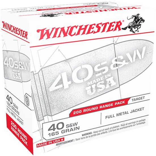 Winchester Ammunition Ammo USA40W Range Pack 40S W 165gr Full Metal Jacket view 4