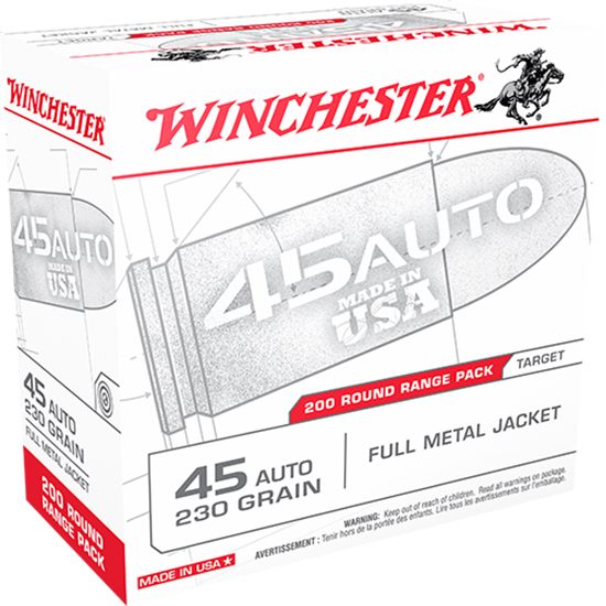Winchester Ammunition Ammo USA45W Range Pack 45ACP 230gr Full Metal Jacket view 4