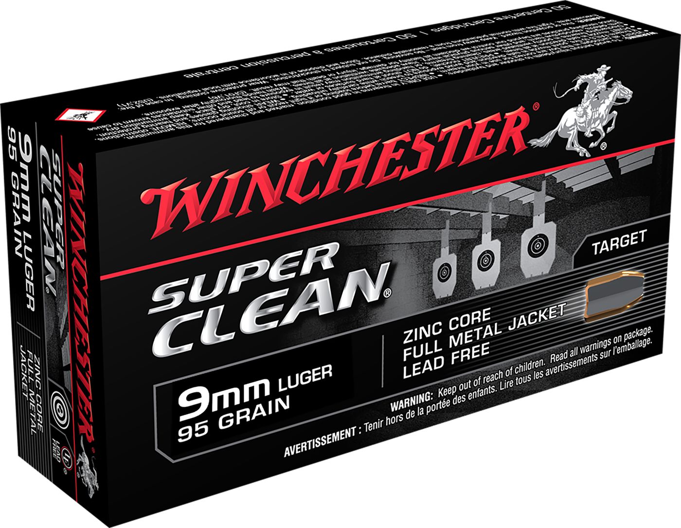 Winchester Ammunition Ammo W9MMLF Super Clean 9mmLuger 95gr Lead Free Full