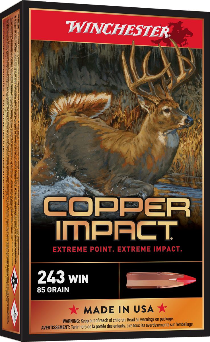 Winchester Ammunition Ammo X243CLF Copper Impact 243 85gr Extreme Point Lea