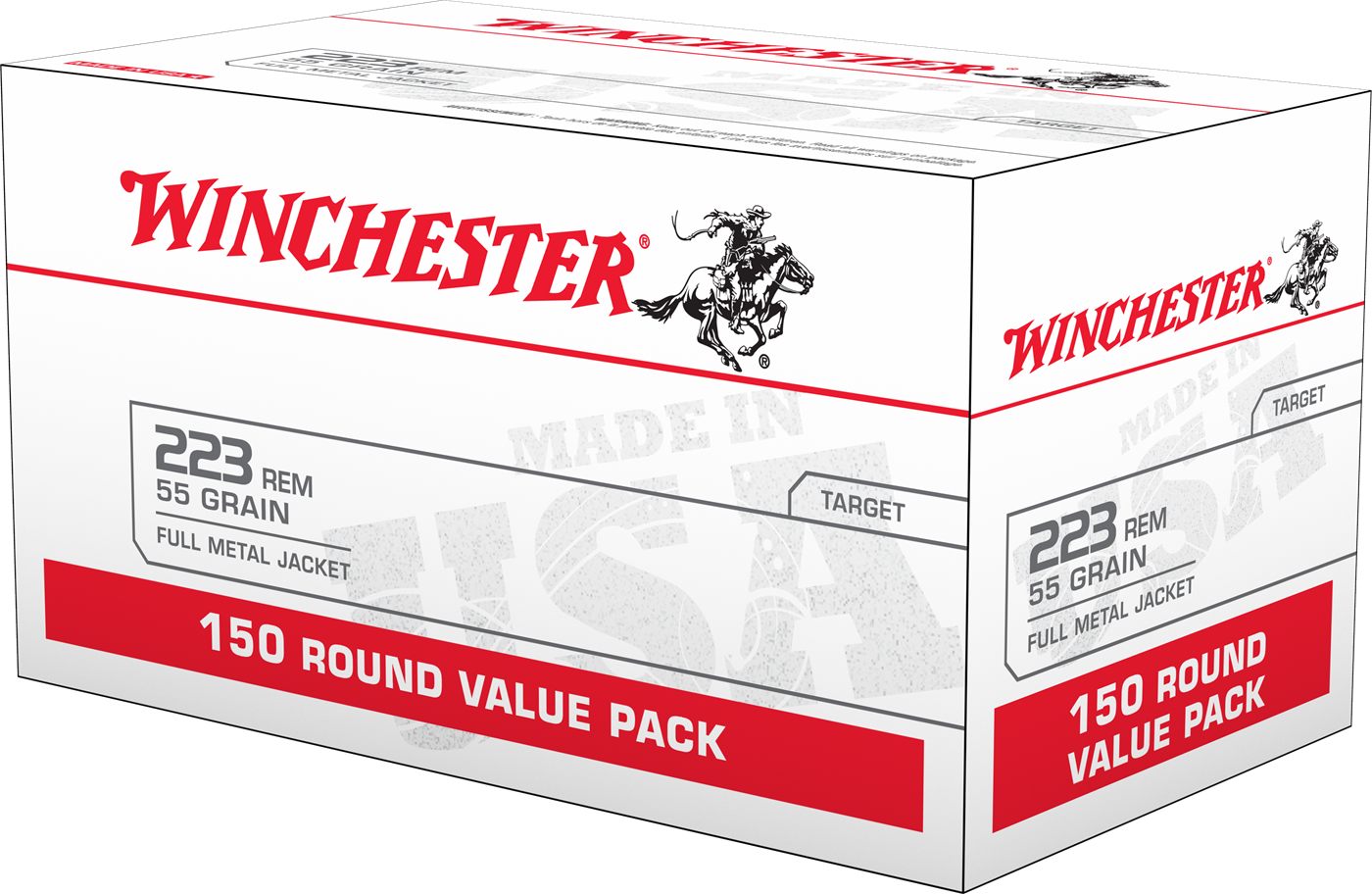 Winchester Ammo W223150 USA 223 Rem 55gr Full Metal Jacket 150 Per Box/4 Ca