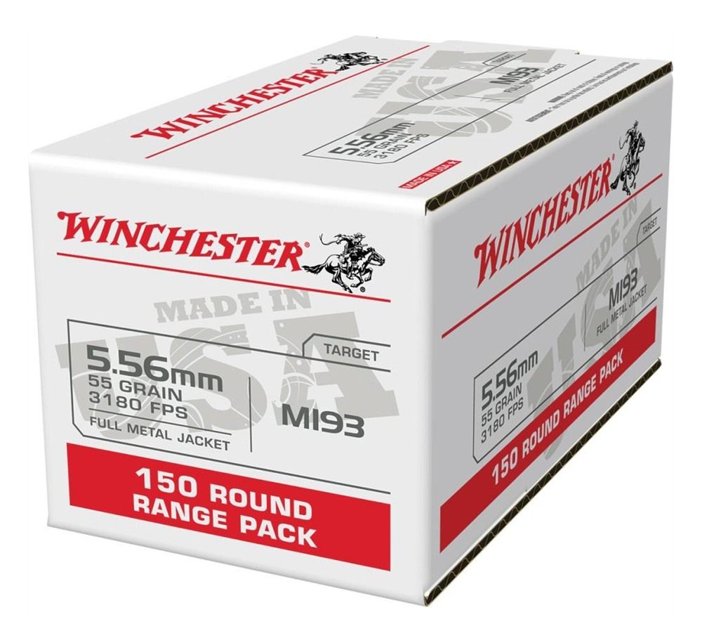 Winchester Ammunition Ammo WM193150 USA M193 5.56x45mmNATO 55gr Full Metal