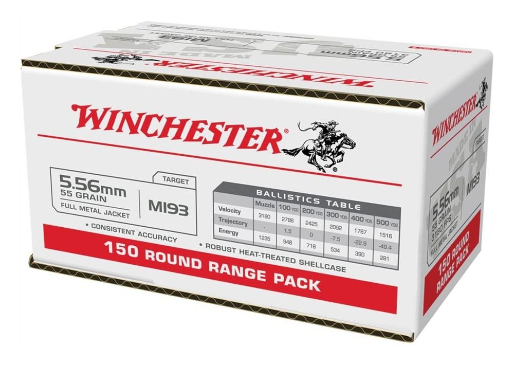 Winchester Ammunition Ammo WM193150 USA M193 5.56x45mmNATO 55gr Full Metal view 2