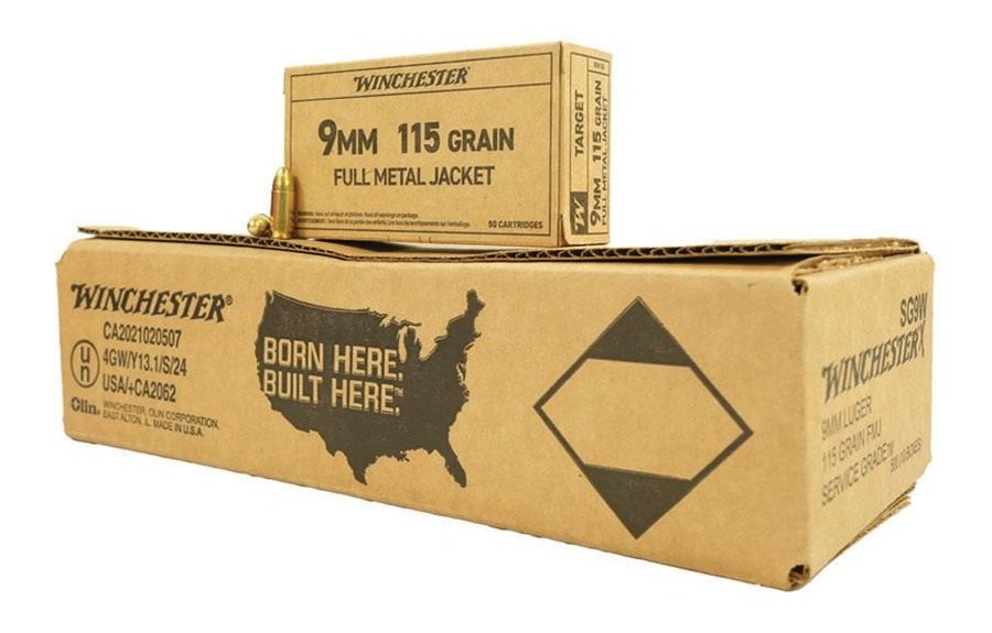 Winchester Ammunition Ammo SG9W Service Grade 9mmLuger 115gr Full Metal Jac view 3