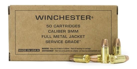 Winchester Ammunition Ammo SG9W Service Grade 9mmLuger 115gr Full Metal Jac view 6