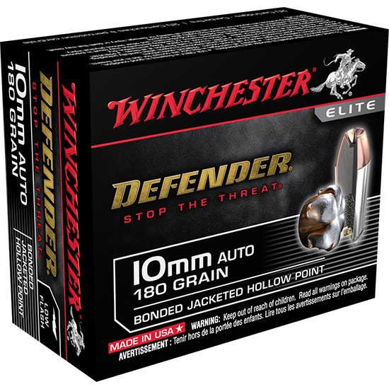 Winchester Ammo S10MMPDB Defender 10mmAuto 180gr Bonded Jacket Hollow Point view 2