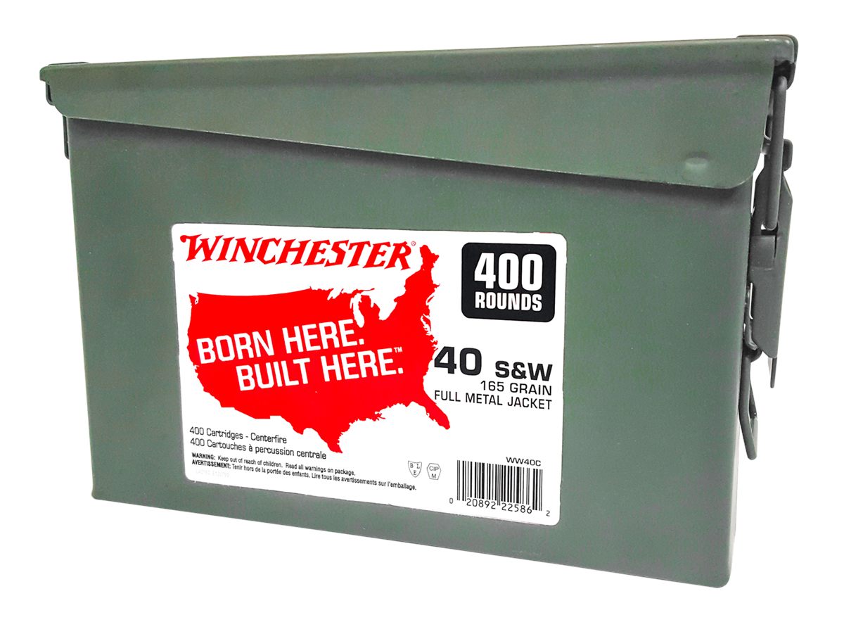 Winchester Ammo WW40C USA Can 40S W 165gr Full Metal Jacket Truncated Cone