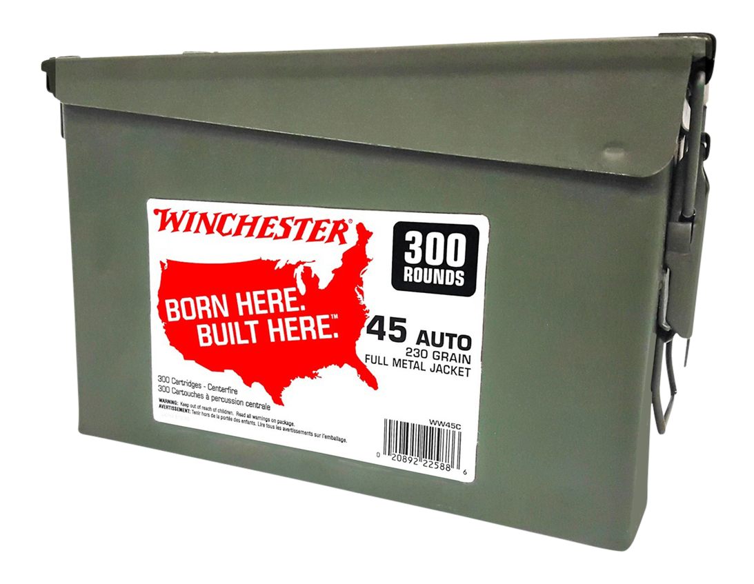 Winchester Ammo WW45C USA Can 45ACP 230gr Full Metal Jacket 300 Per Box/2 C