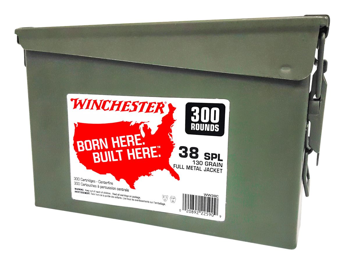 Winchester Ammunition Ammo WW38C USA Can 38 Special 130gr Full Metal Jacket