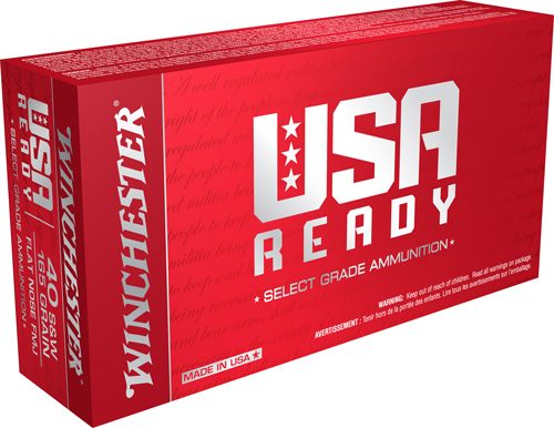 Winchester Ammunition USA Ready 40 SW 165GR FMJ-Match 50RD 10BX/CS view 2