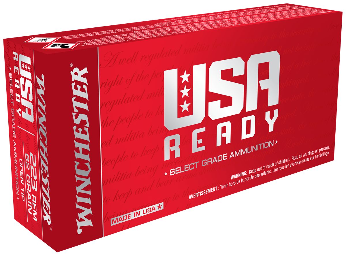 Winchester Ammunition Ammo RED223 USA Ready 223 Rem 62gr Open Tip Range 20