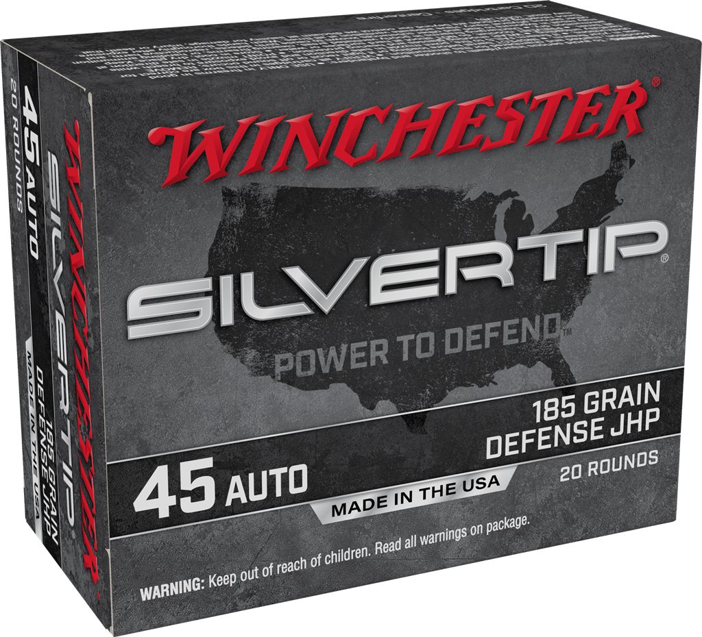 Winchester Ammo W45AST Silvertip 45ACP 185gr Jacket Hollow Point 20 Per Box