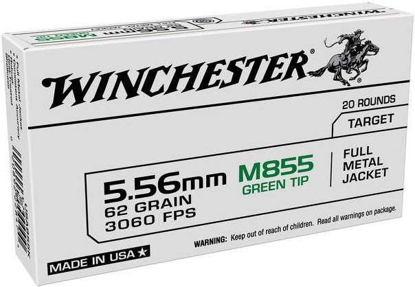 Winchester Ammo WM855K USA M855 Green Tip 5.56x45mmNATO 62gr Full Metal Jac view 2