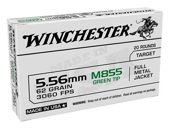 Winchester Ammo WM855K USA M855 Green Tip 5.56x45mmNATO 62gr Full Metal Jac view 3