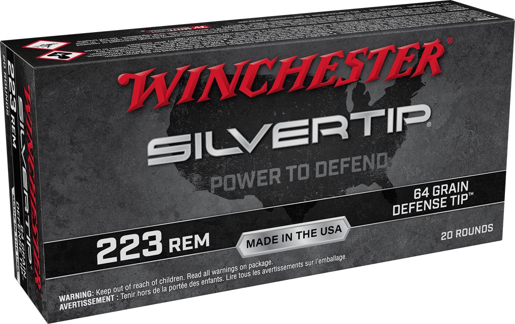 Winchester Ammo W223ST Silvertip 223 Rem 64gr Defense Tip 20 Per Box/10 Cas