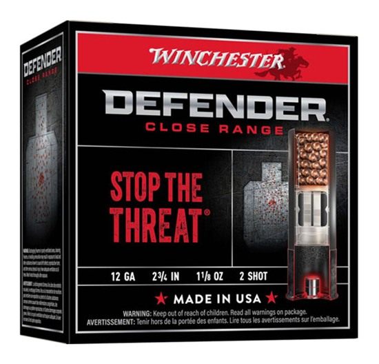 Winchester Ammunition Ammo S122PD25 Defender 12 Gauge 2.75in 1 1/8oz 2 Shot view 2