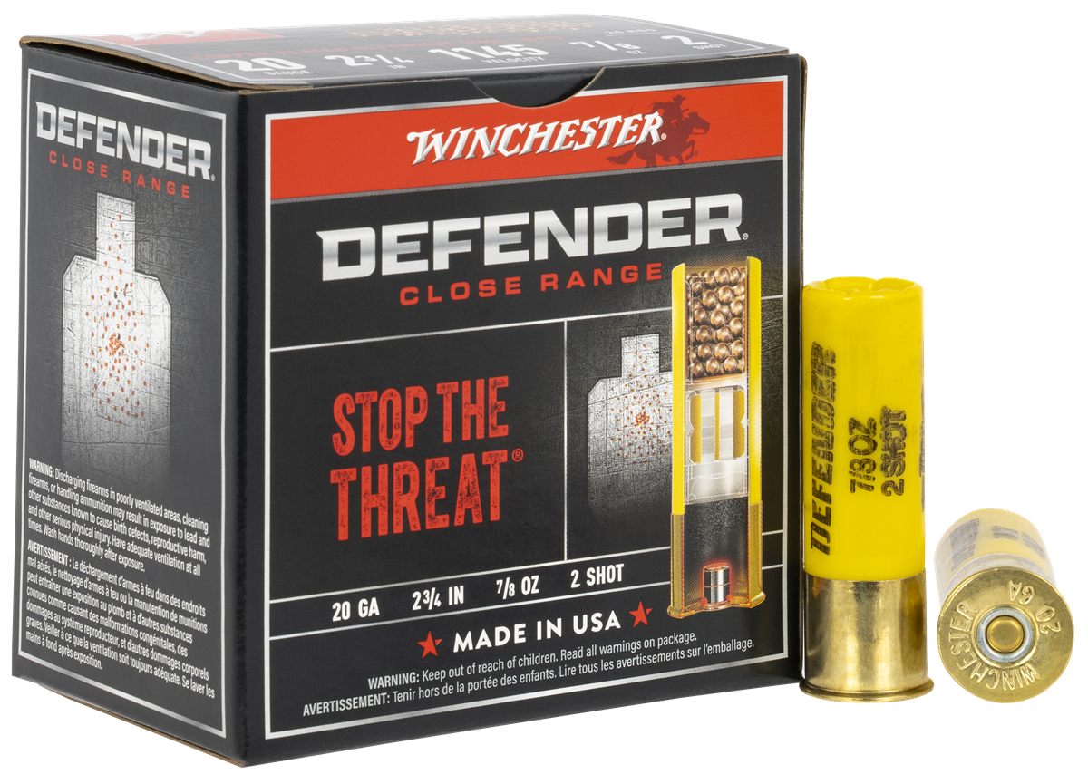 Winchester Ammunition Ammo S202PD25 Defender 20 Gauge 2.75in 7/8oz 2 Shot 2