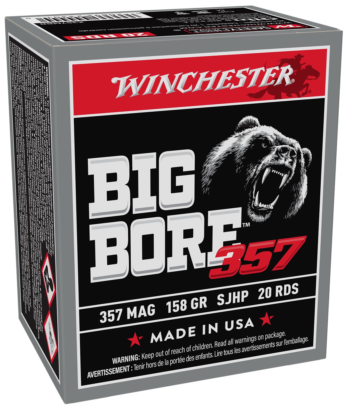 Winchester Ammunition Ammo X357MBB Big Bore 357 Mag 158gr Semi Jacketed Hol