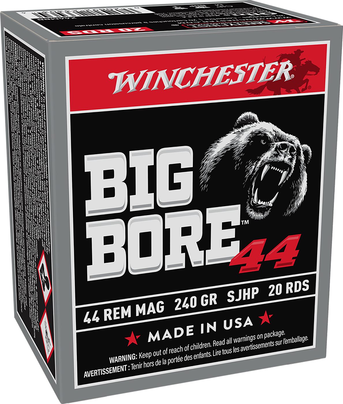 Winchester Ammunition Ammo X44MBB Big Bore 44 RemMag 240gr Semi Jacketed Ho