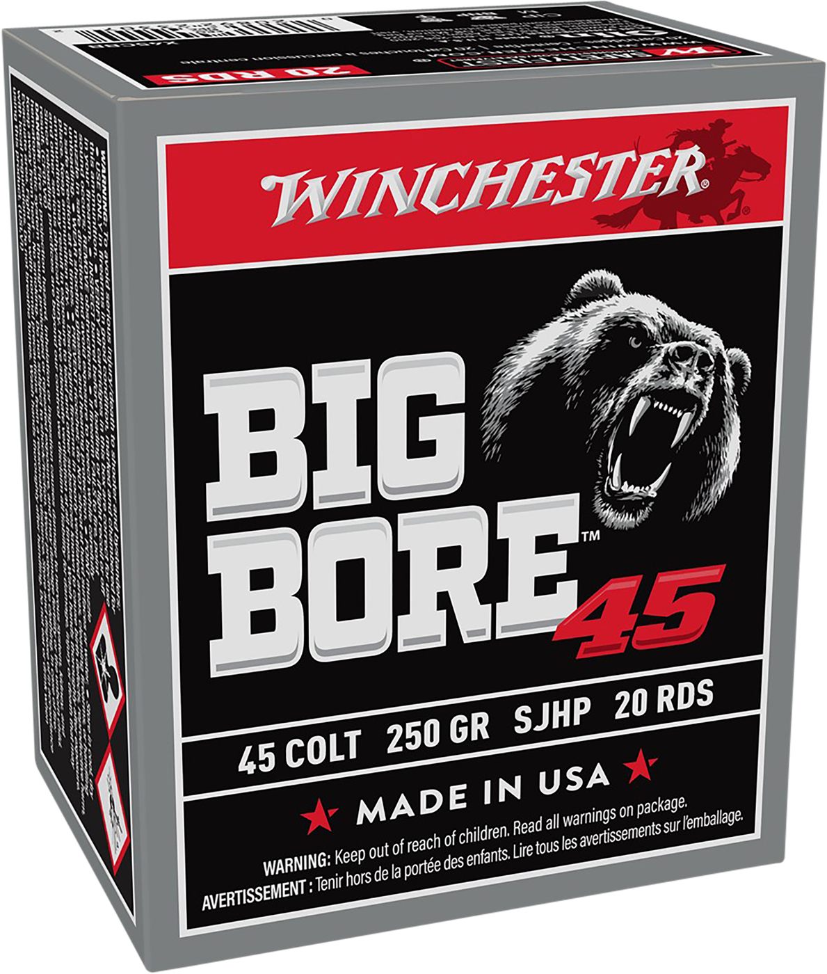 Winchester Ammunition Ammo X45CBB Big Bore 45 Colt 250gr Semi Jacketed Holl