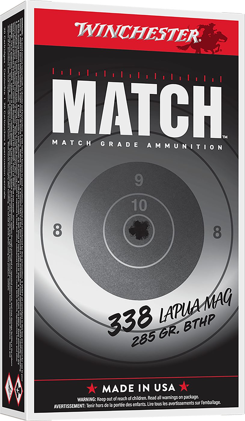 Winchester Ammunition Ammo S338LM2 Match 338 LapuaMag 285gr Boat Tail Hollo