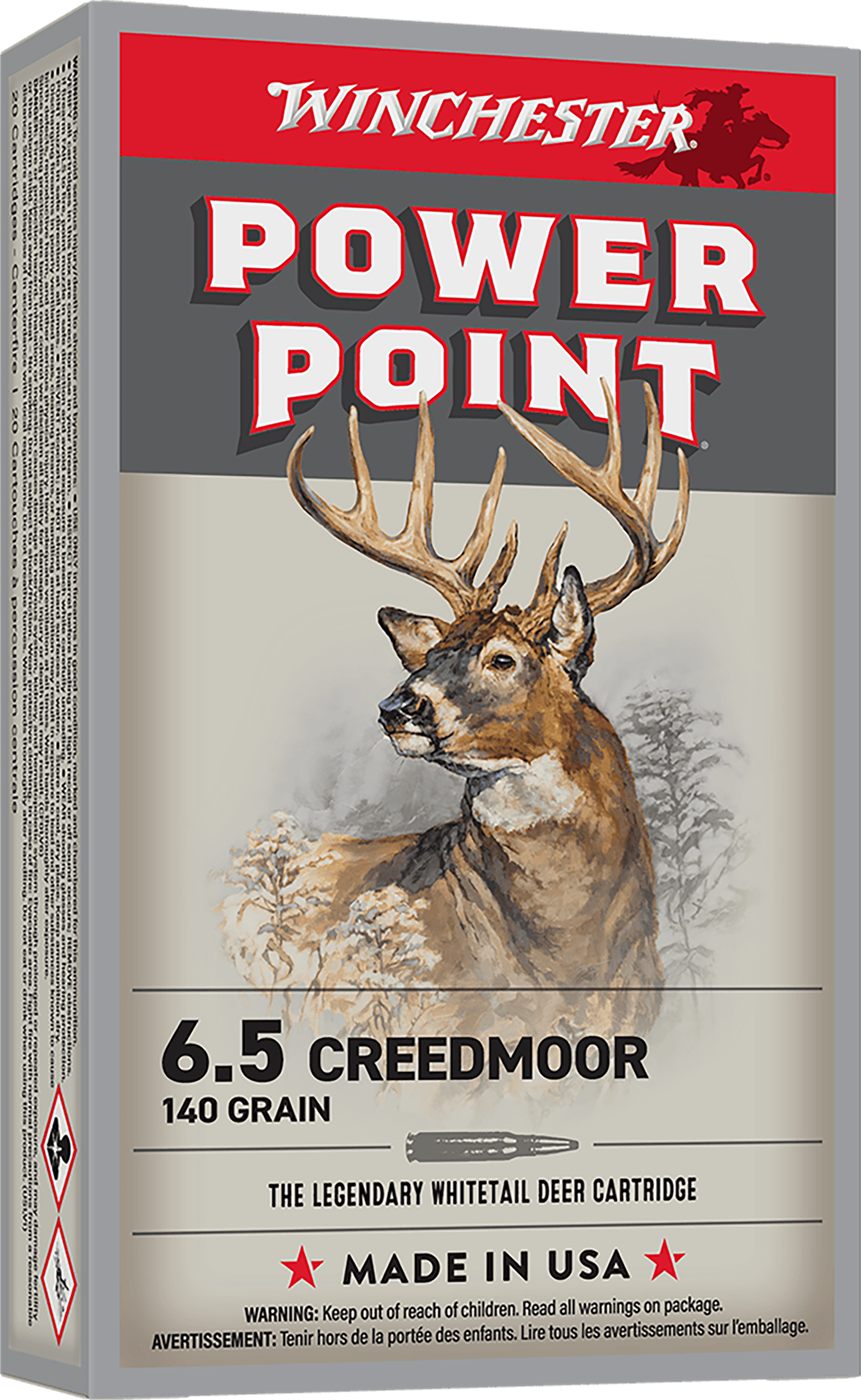 Winchester Power Point Rifle Ammunition 6.5 Creedmoor 140gr PSP 2730 fps 20