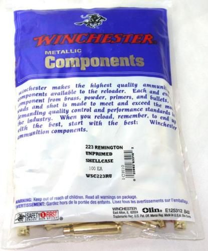Winchester Bulk Components Ammo WSC223RU Unprimed Cases 223 Rem Rifle Brass