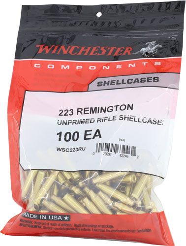 Winchester Bulk Components Ammo WSC223RU Unprimed Cases 223 Rem Rifle Brass view 2