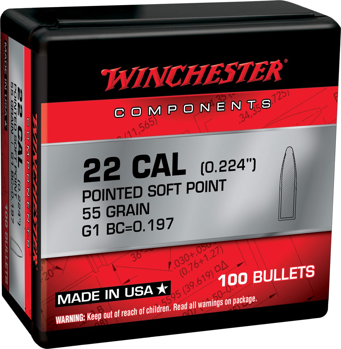 Winchester Ammunition Ammo WB223SP55X Centerfire Rifle 223 Rem 55gr Pointed