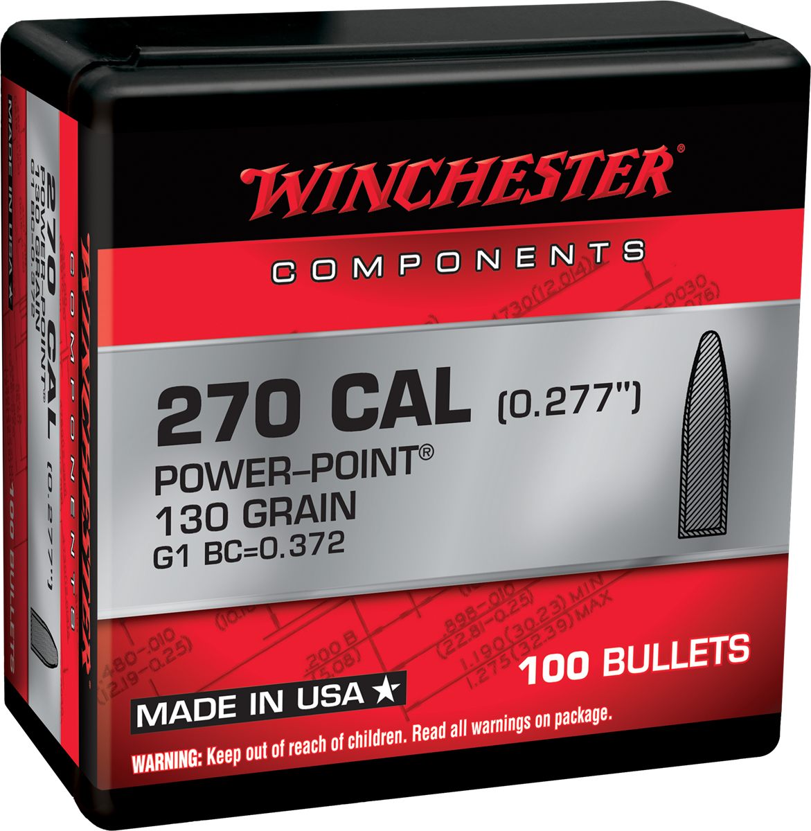 Winchester Ammunition Ammo WB270P130X Centerfire Rifle 270 130gr Power Poin