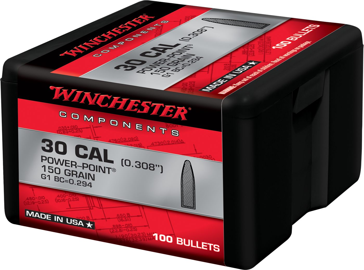 Winchester Ammunition Ammo WB30PP150X Centerfire Rifle 30 Cal 150gr Power P