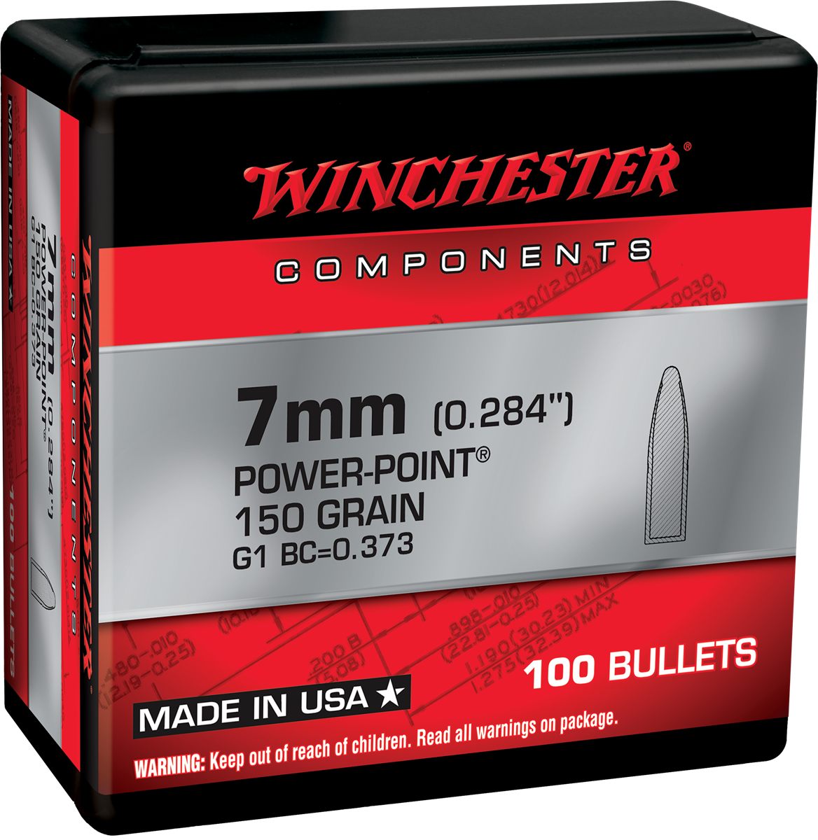 Winchester Ammunition Ammo WB7PP150X Centerfire Rifle 7mm 150gr Power Point